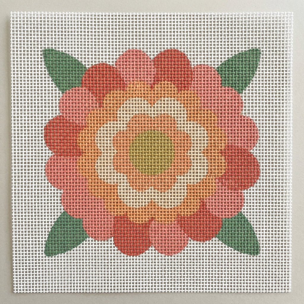 Peony — Coral Needlepoint Kit